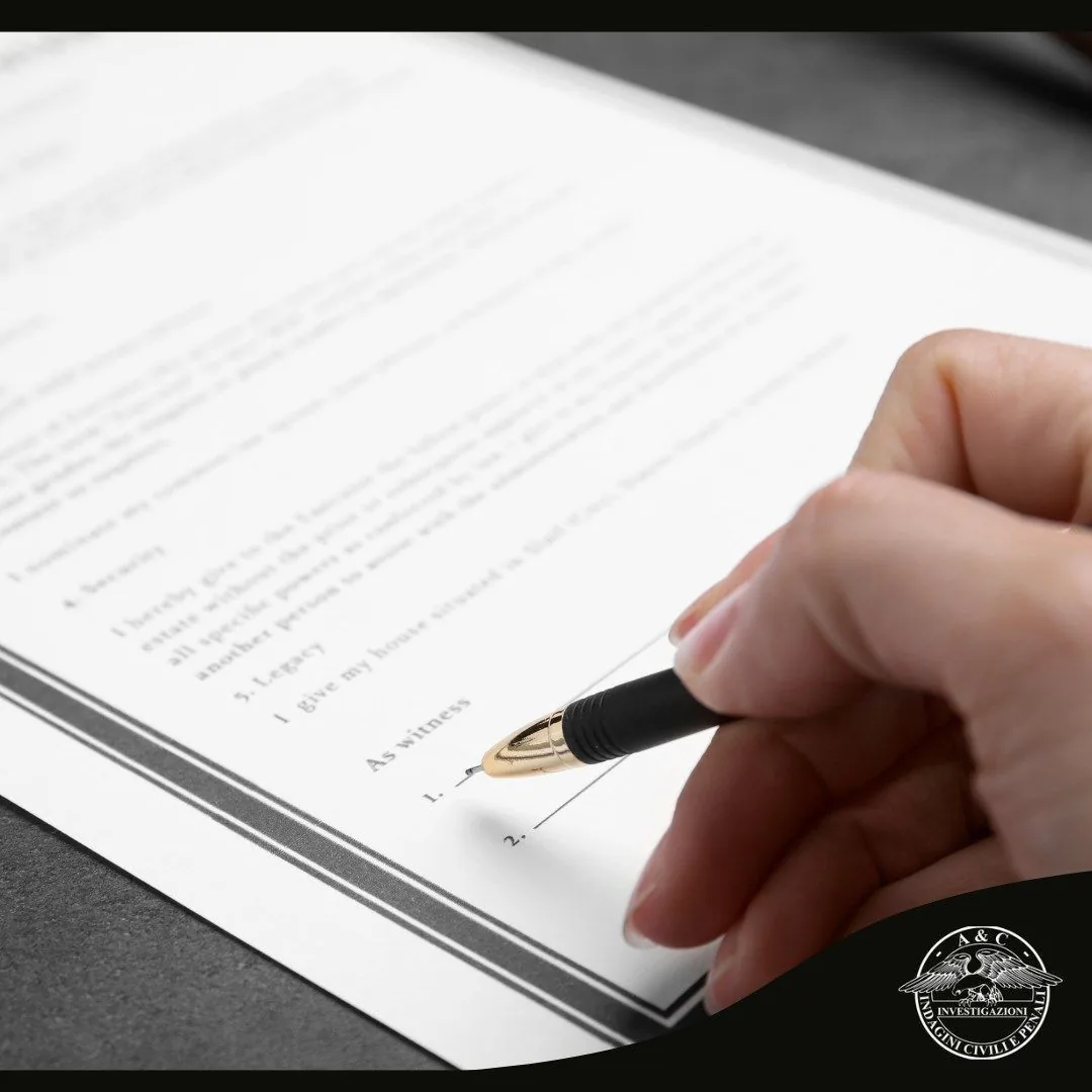 Firma del conferimento di incarico per un'indagine difensiva penale